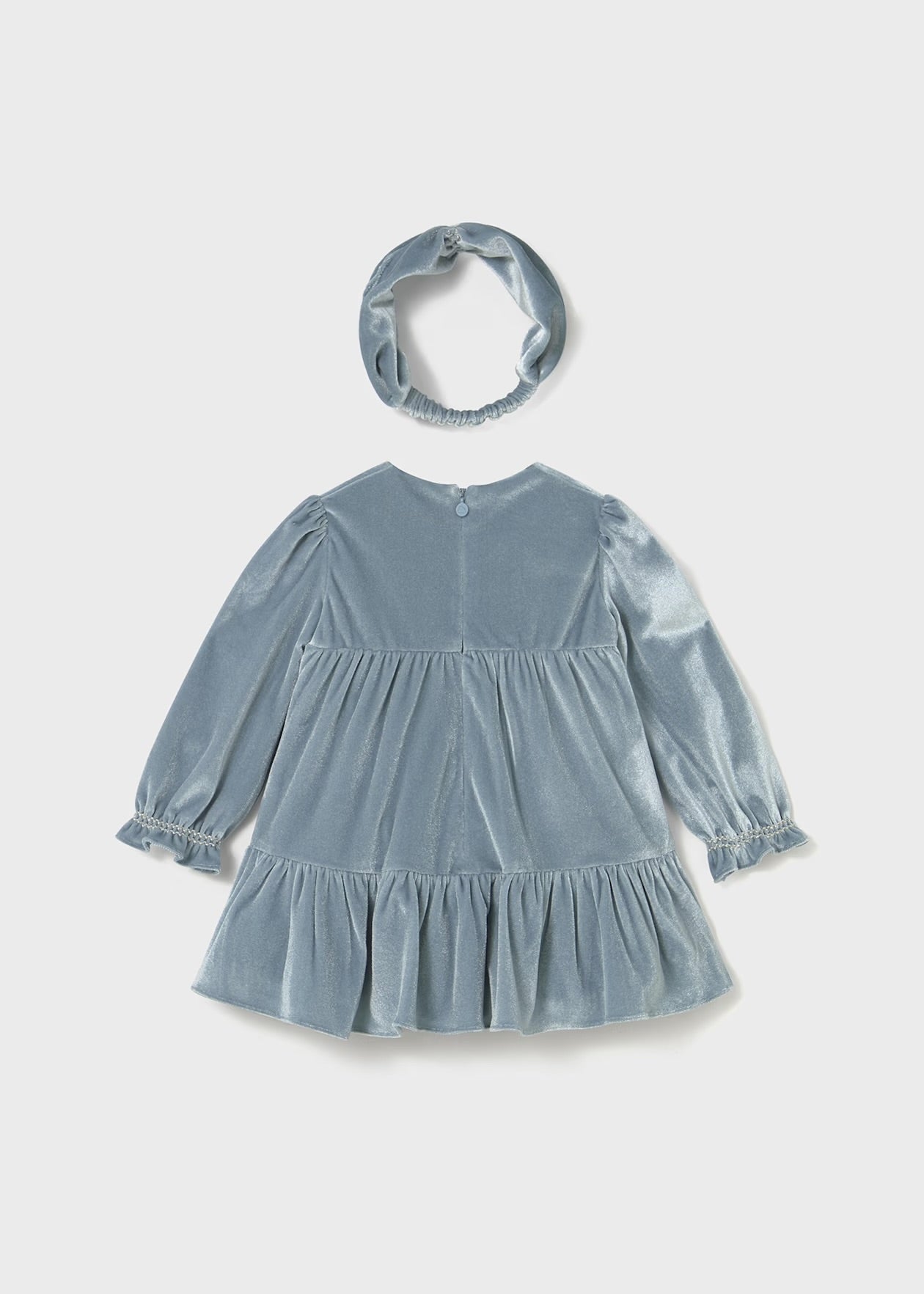 Velvet Blue Bell Dress & Headband - Cardeva