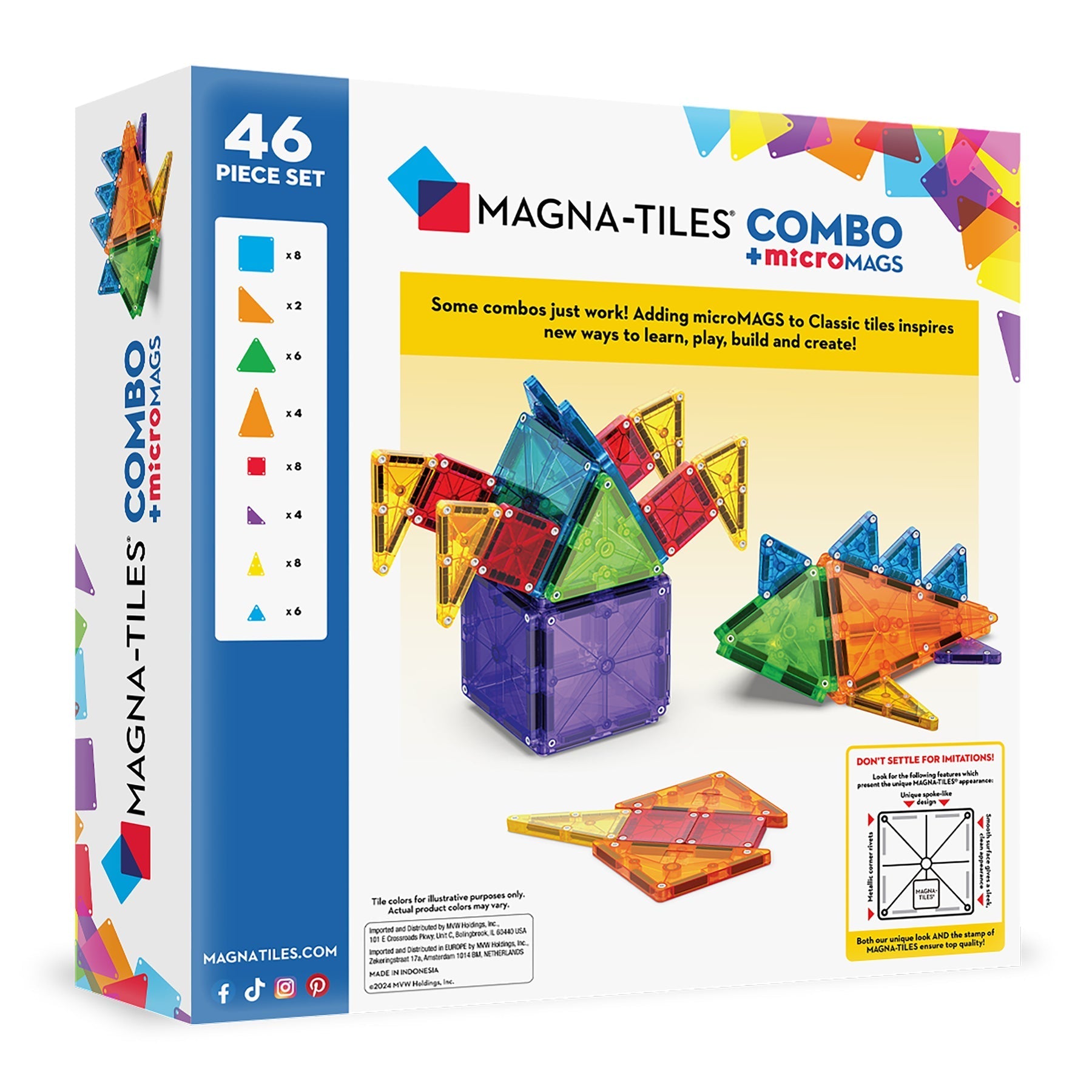 Magna Tiles Combo MicroMags 46pc - Cardeva