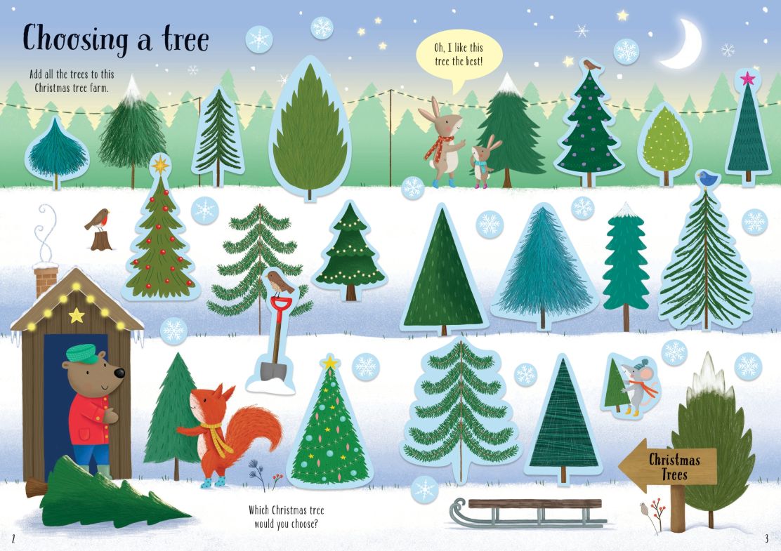 Sparkly Christmas Trees Sticker Book - Cardeva