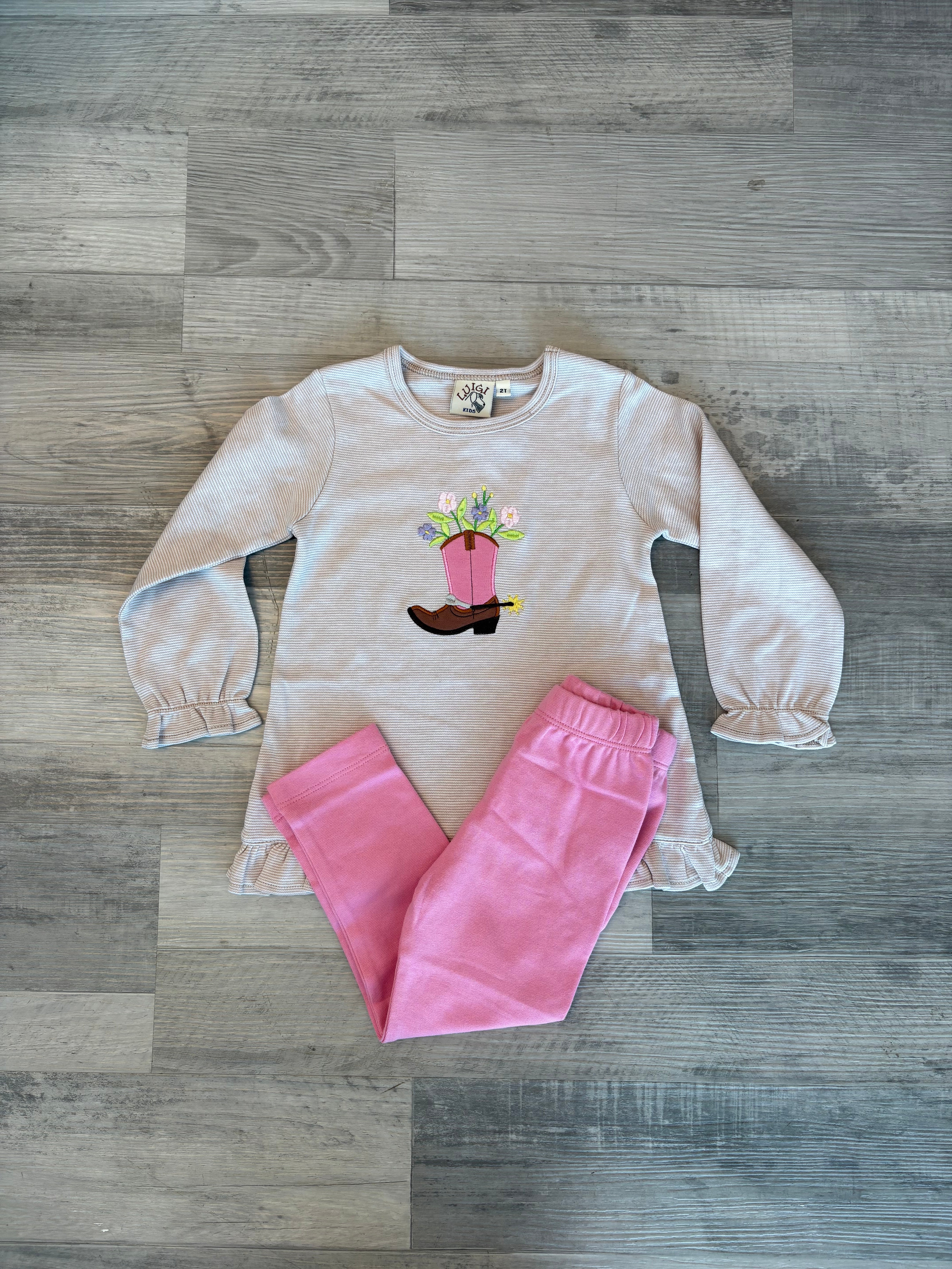 Cowgirl Boot Pink Legging Set - Cardeva