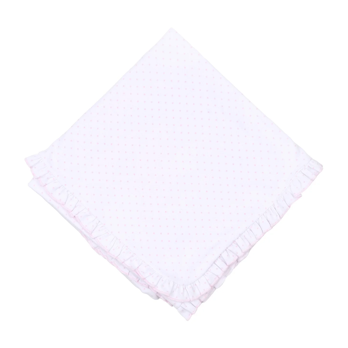 Mini Dots Ruffle Receiving Blanket Pink - Cardeva