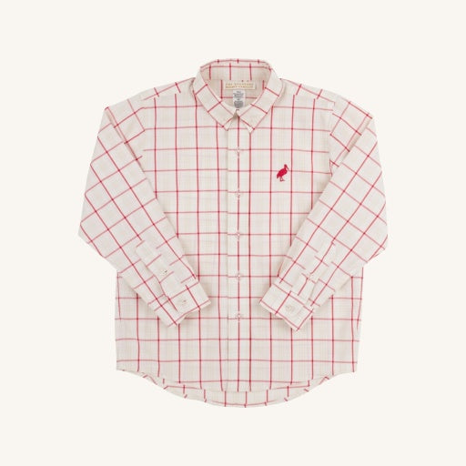 Rich Red Plaid Oak Park Dress Shirt - Cardeva